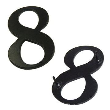 Black Letter &quot;8&quot; Metal Badge